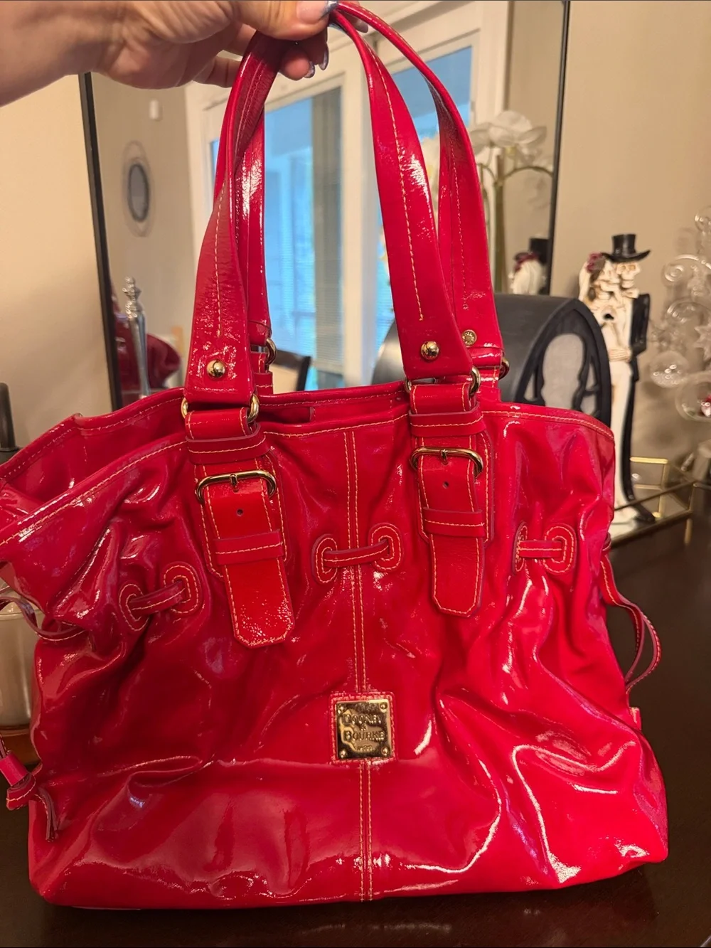 Dooney & Bourke Patent Leather Chiara Tote in Red EUC!!!!